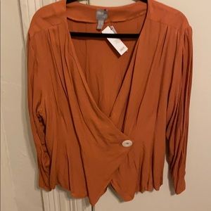 ASOS wrap top with button detail